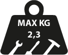 由UniOR定义的每个工具的最大重量作为安全工具，用于连接到工作带的高度为2.3kg。